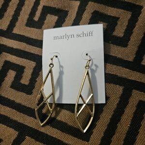 Marlyn Schiff Gold Diamond-Shaped Earrings